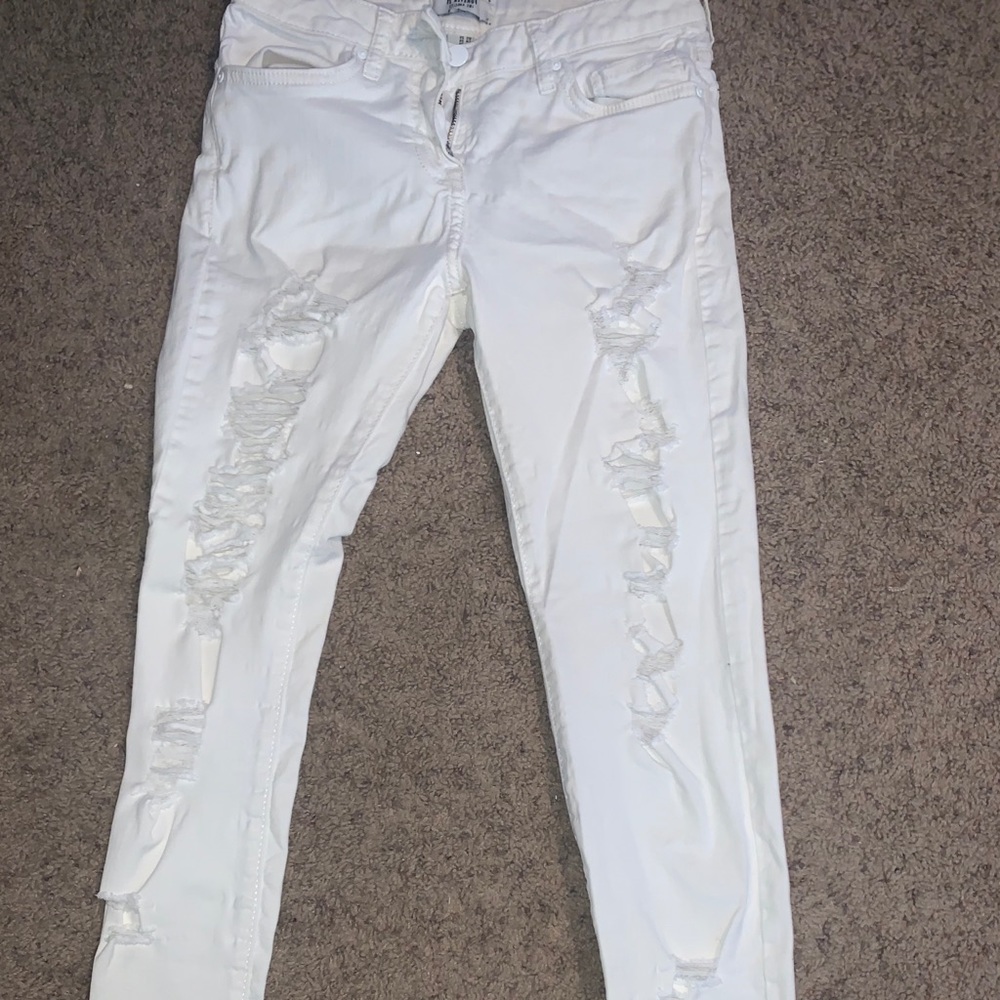 White ripped jeans